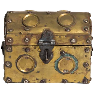 Arts & Crafts Studded Brass Box