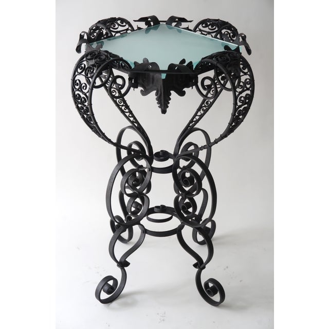 Mizner Spanish Colonial Style Garden Pedestal Wrought Iron For Sale - Image 11 of 11