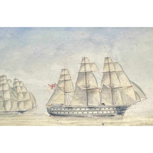 19th C. Watercolor of the Ships Donegal and Wild Deer For Sale - Image 4 of 8