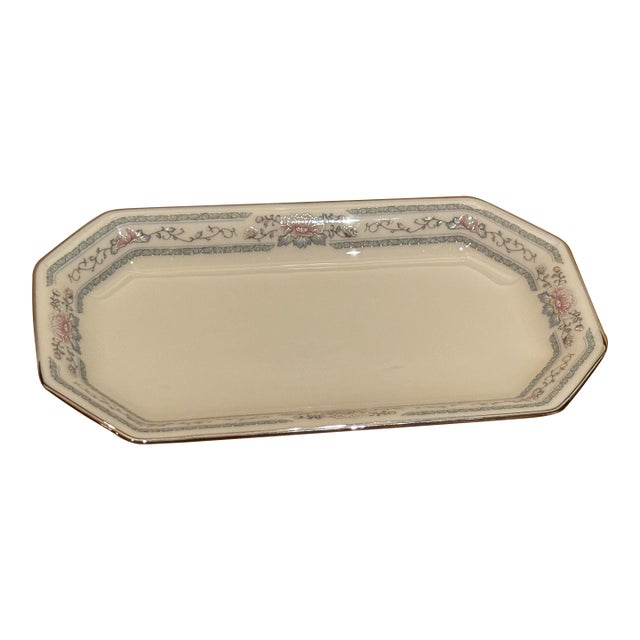 Exquisite Lenox Fine China Charleston Butter Tray Dish Platninum Trim Vintage 1980's For Sale