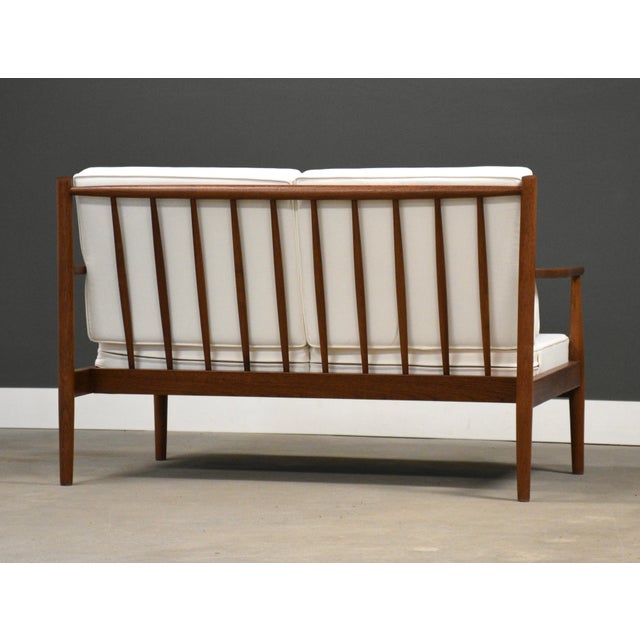 1950s Danish Modern Teak Loveseat Sofa For Sale In Boston - Image 6 of 8