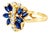 Mid 20th Century 14k Yellow Gold Diamond Sapphire Butterfly Ring, Size 6.5 For Sale