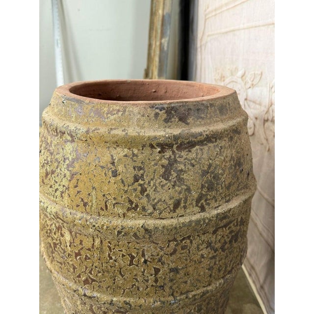 Chestnut Ribbed Terracotta Storage Vessel With Ochre Encrusted Patina For Sale - Image 8 of 8