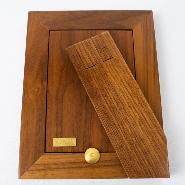 1980s Gucci Italy Exotic Wood Picture Frame For Sale - Image 5 of 8