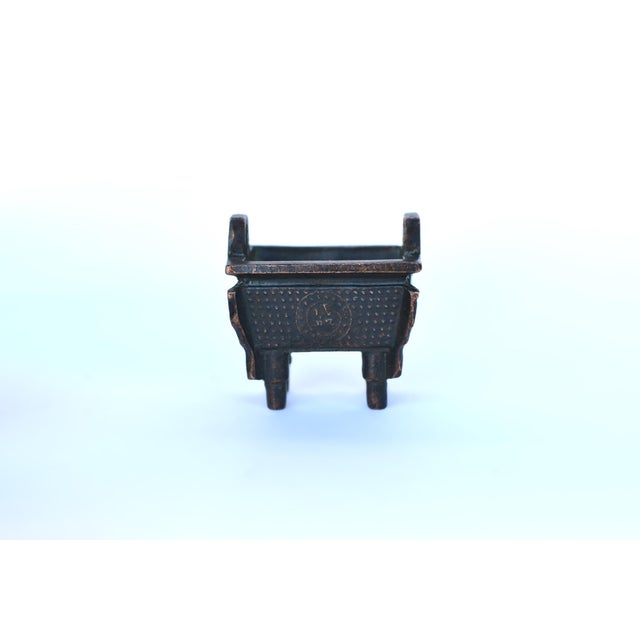 Metal Antique Chinese Mini Bronze Censers Set of 3 Incense Burners For Sale - Image 7 of 15