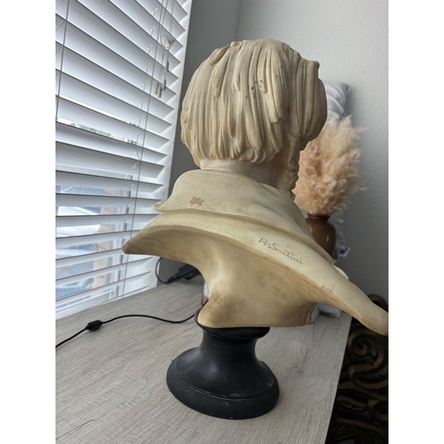Vintage A. Santini Giuseppe Verdi Bonded Marble Bust - Made in Italy (C. 1960s-1980s) For Sale - Image 4 of 8