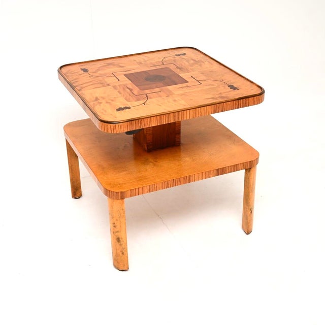 Swedish Art Deco Inlaid Satin Birch Occasional Table, 1920 For Sale - Image 4 of 11