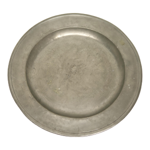Antique Round Pewter Tray or Plater