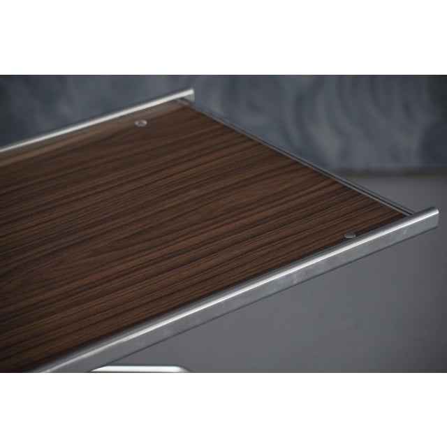 Vintage Aluminium and Plywood Bar Cart, Germany, 1980s For Sale - Image 10 of 11