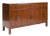Transitional Cherry Wood Sideboard with Brass Geometric Hardware, 1980s For Sale
