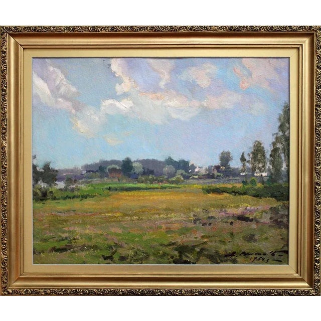 Alfejs Bromults, Outskirts of Town, 1959, Oil on Cardboard For Sale - Image 9 of 9