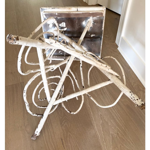 Early 20th Century Antique Folk Art Handcrafted Adirondack Style Twig Table With Decorative Scroll Base For Sale - Image 14 of 16