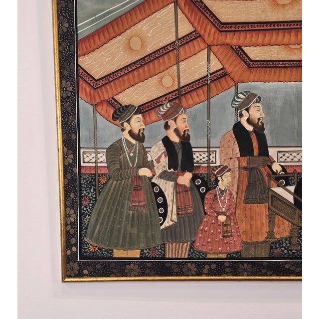 A painting on paper of a group of men, India circa 1950.