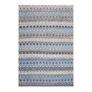 1990s 1990s Modern Moroccan High-Low Lt. Blue/Ivory Wool Rug - 8'4'' X 10'1''