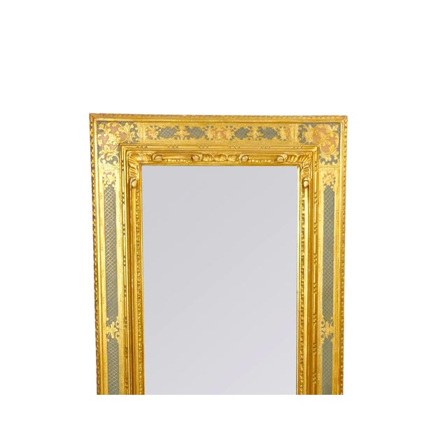 Italian Painted, Gilt and Ebonized Mid-20th Century Italian Venetian Style Wall Mirror For Sale - Image 3 of 9