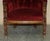 Regency Lions Head Carved Oak Armchair with Oxblood Velour Upholstery, 1810s For Sale - Image 4 of 17