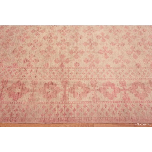 2020s Nazmiyal Collection Ivory and Coral Tribal Geometric Modern Long Narrow Area Area Rug For Sale - Image 5 of 7