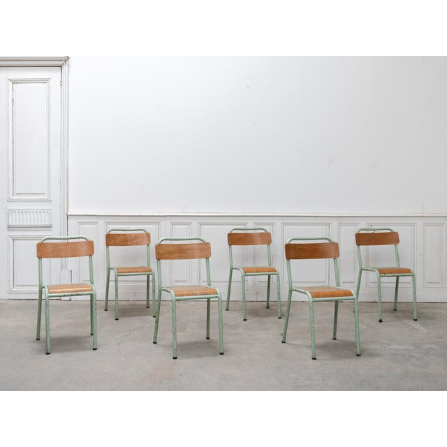 Turquoise Mobiltube School Chairs, 1950s, Set of 6 For Sale - Image 10 of 10