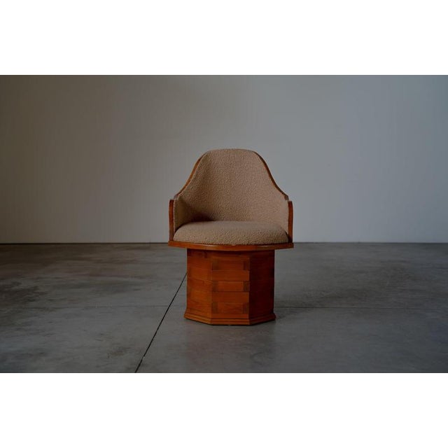 Pine Dining Chairs in Boucle Upholstery, Germany, 1970s, Set of 7 For Sale - Image 14 of 18