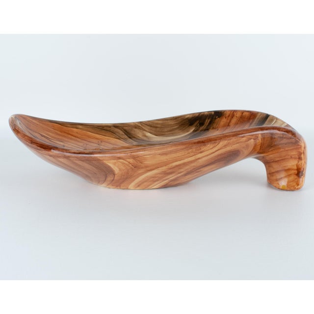 Saint-Jean-du-Desert, Marseille Ceramic Centerpiece, Faux-Wood Decor, circa 1950 For Sale - Image 9 of 15