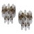 Transparent and Fumè Poliedro Murano Glass Wall Sconces by Simoeng, Set of 2 For Sale - Image 6 of 6
