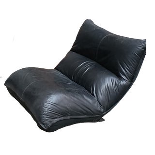 Zinzolo Armchairs in Black Leather by Vittorio Varo for Plan, 1970s, Set of 2 For Sale