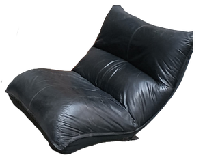 Zinzolo Armchairs in Black Leather by Vittorio Varo for Plan, 1970s, Set of 2