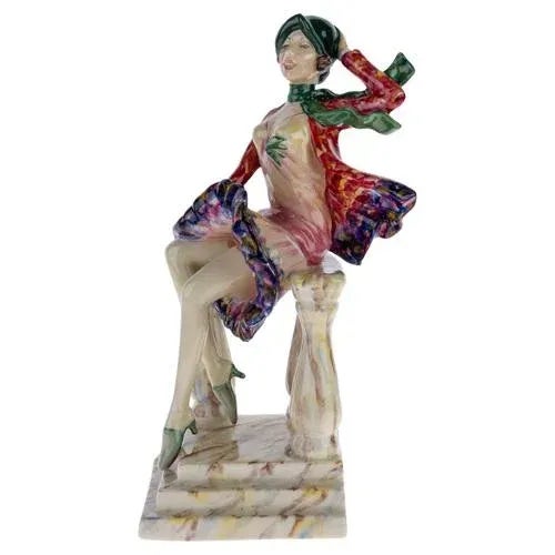 Art Deco La Brise Peggy Davies Sculpture Figure Porcelain For Sale - Image 6 of 6
