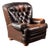 Vintage English Tufted Leather Club Chair in Brown For Sale