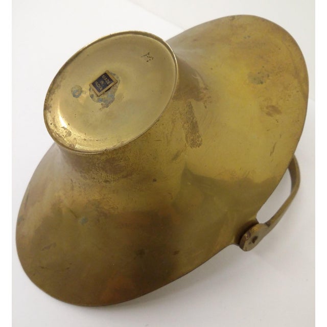 1980s Vintage Solid Brass Basket With Handle For Sale - Image 5 of 7