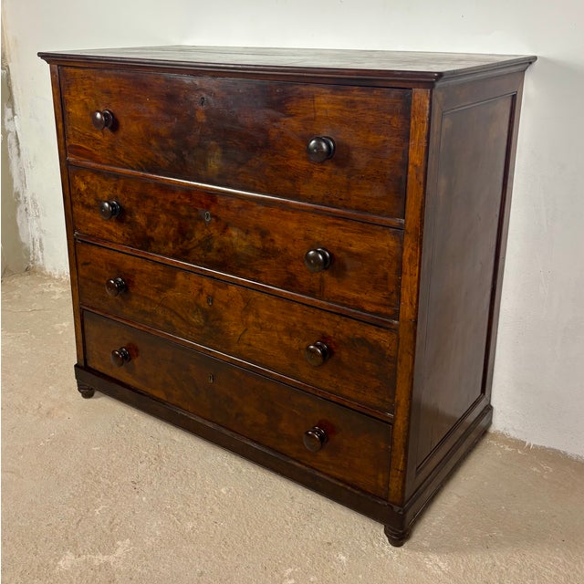 Spanish 19th Century Spanish Colonial Walnut Secretary Chest With Fall Front Desk For Sale - Image 3 of 18
