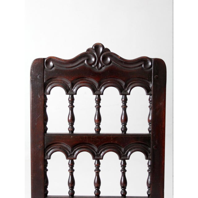 Antique Victorian Spindle Back Chair With Leather Seat For Sale - Image 15 of 16