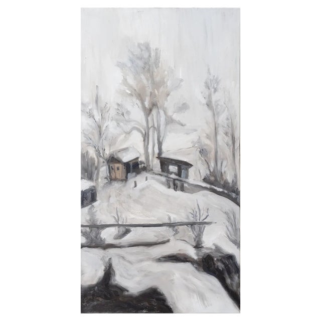 Baurjan Aralov, Winter Landscape, 2021, Oil on Linen For Sale