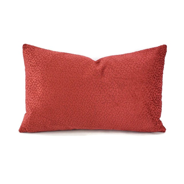 Contemporary Brunschwig and Fils La Panthere Velvet in Red Lumbar Pillow Cover For Sale In Portland, OR - Image 6 of 6