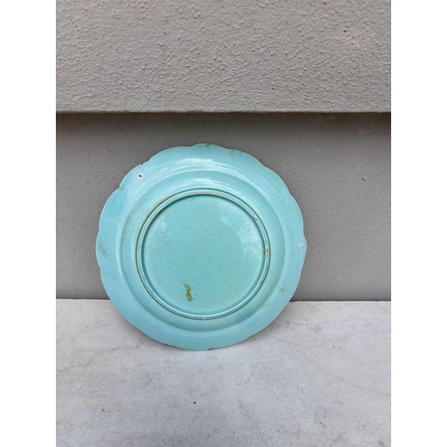 German Majolica Chesnut Leaf Plate , Circa 1890 For Sale - Image 4 of 5