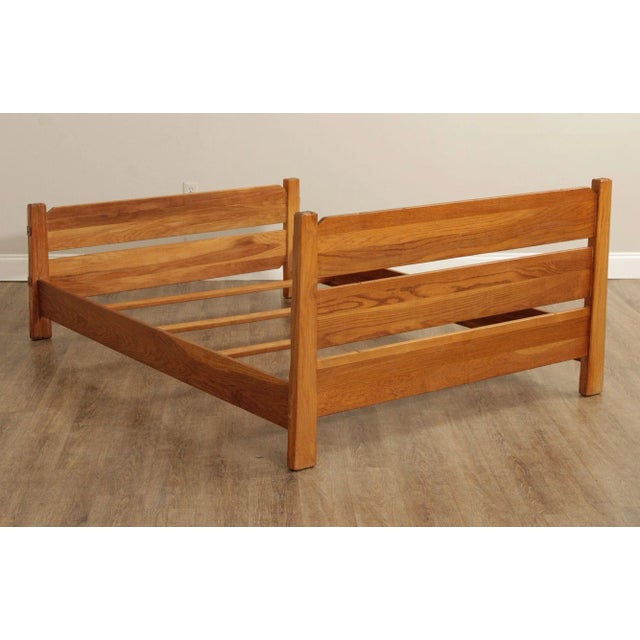 Mid 20th Century Brandt Ranch Oak Slatted Full Bed For Sale - Image 5 of 12