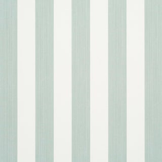 Schumacher Edwin Stripe Medium Wallpaper in Eucalyptus For Sale