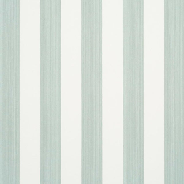 Schumacher Edwin Stripe Medium Wallpaper in Eucalyptus For Sale