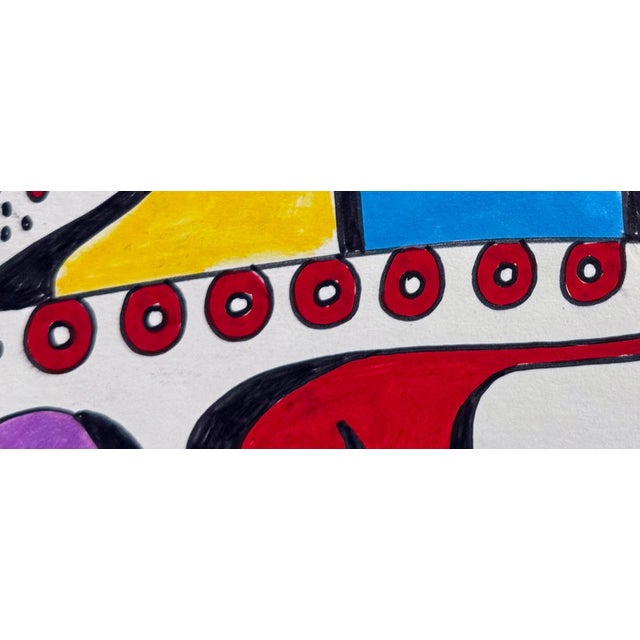 Abstract The Garden of Tomorrow — Small Abstract Figurative Drawing (8 X 8 In, 2025) For Sale - Image 3 of 6