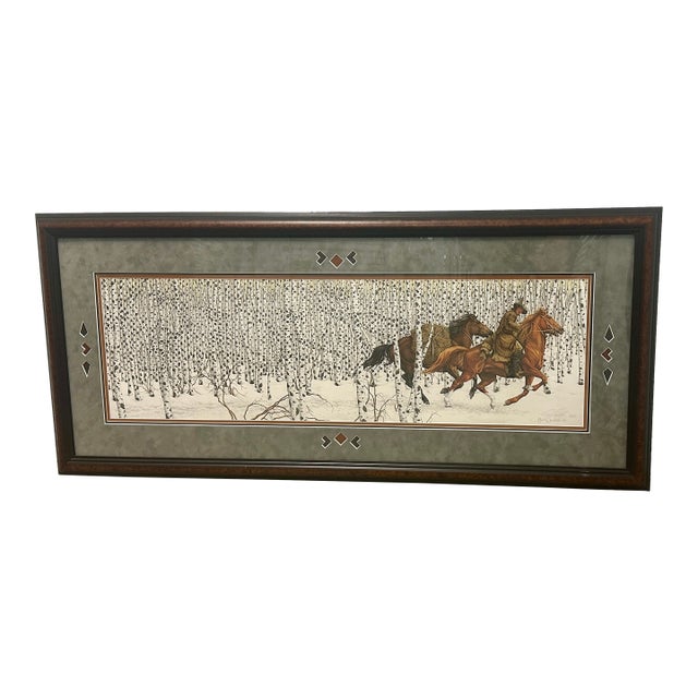 Late 20th Century Bev Doolittle "Sacred Ground" Signed & Numbered Limited Edition Lithograph With Custom Southwest Frame For Sale