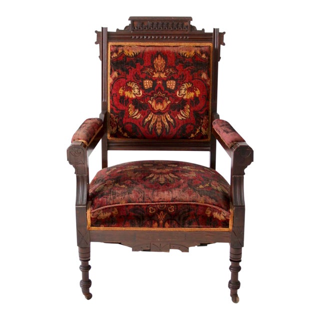Antique Upholstered Arm Chair Chairish