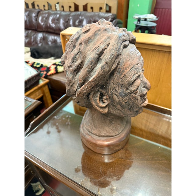1990s Tone Orvik Signed Ceramic Bust, 1992 14” Tall For Sale - Image 5 of 7