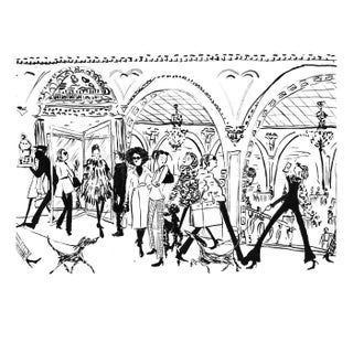 "Plaza Hotel Lobby" Original Whimsical Scene Print by Pauline de Roussy de Sales For Sale
