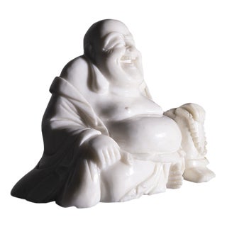 Small Buddha Statue in White Jade, 1900 For Sale