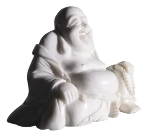 Small Buddha Statue in White Jade, 1900