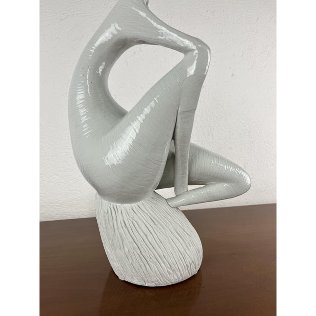 Ceramic Thinking Woman Sculpture, 1960s For Sale - Image 4 of 9