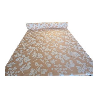 Over 25 Yards of Peach and Cream Flower Pattern Fabric. For Sale