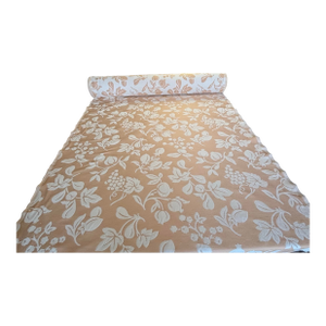 Over 25 Yards of Peach and Cream Flower Pattern Fabric.
