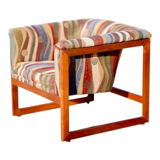 1970s Vintage Milo Baughman Cube Floating Lounge Chair For Sale