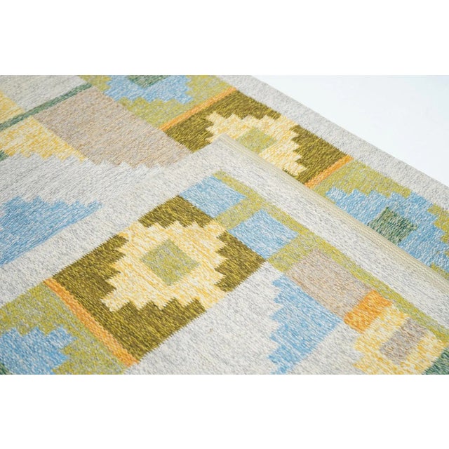 Swedish Kilim 4'3'' x 6'7'' For Sale - Image 10 of 10